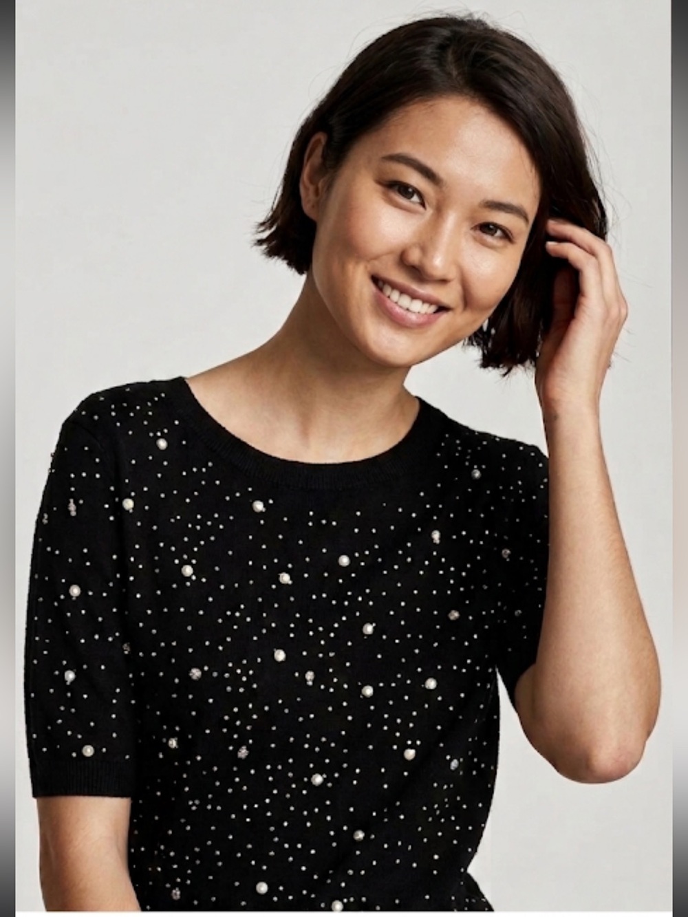 Zara knit black celestial pattern sweater top size large